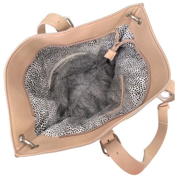 SHIRALEAH • Grey Pebbled Leather Chicago Tote Shoulder Crossbody Bag Purse - Picture 4 of 9